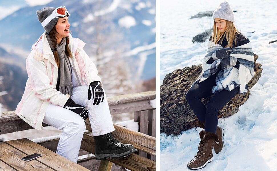 Women s Fur Snow Boots Mid Calf Winter Boots Dream Pairs